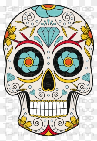 Sugskull - Sugar Skull Oval Ornament Clipart