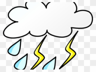 Lightening Clipart Tunder - Rainy Weather Clip Art - Png Download