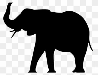 Asian Elephant Clipart Huge Elephant - Elephant Silhouette Trunk Up - Png Download