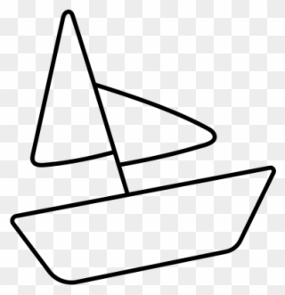 Sail Boat Rubber Stamp - Drawing Clipart