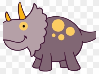 Triceratops Clipart Big Dinosaur - Triceratops Cartoon Cute - Png Download