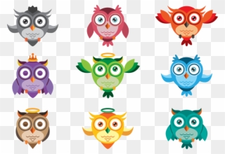 Cute Owl Clip Art Free - Owl Cartoon Icon - Png Download