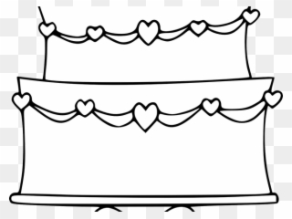 Wedding Cake Clipart Outline - Wedding Cake Coloring Free - Png Download