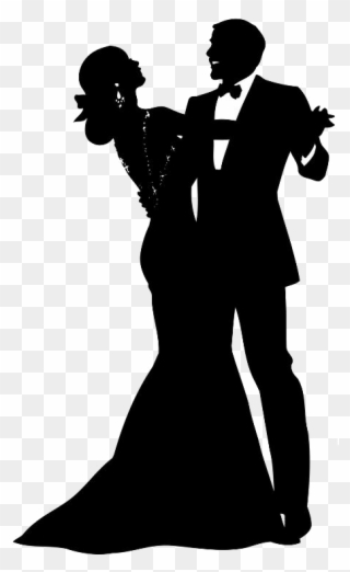 Couple Dance Silhouette, Bride And Groom Silhouette, - Man's No-nonsense Guide To Women Ebook Clipart