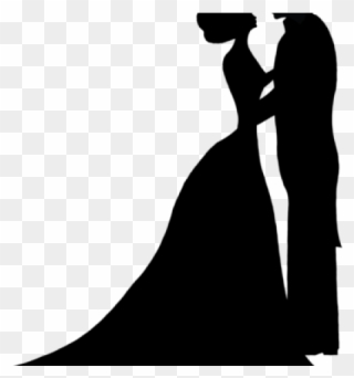 Sleeping Beauty Clipart Bride Groom Silhouette Wedding - Wedding Bride And Groom Silhouette - Png Download