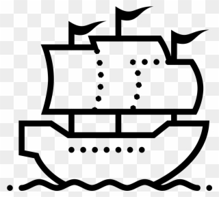 This Icon Looks Like A Sailing Ship, At Sea - Ship Clipart