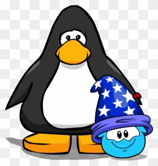 Puffle Hat Wizard Hat Id 83 Player Card - Penguin With Top Hat Clipart
