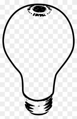 Incandescent Light Bulb Lamp Line Art Drawing - Light Bulb Clip Art - Png Download