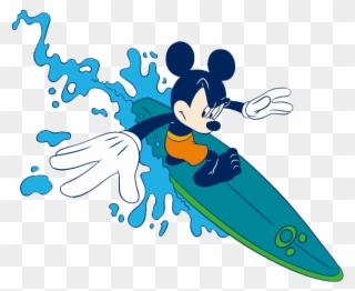 Surfing Clipart Mickey - Mickey Mouse Surf - Png Download