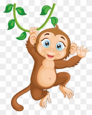 Monkey Clipart Png Download Cartoon - Monkey Hang In Tree Cartoon Transparent Png