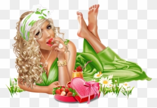 Marina Sushkova Strawberry 7 Pin Up Girls, Strawberries, - Illustration Clipart
