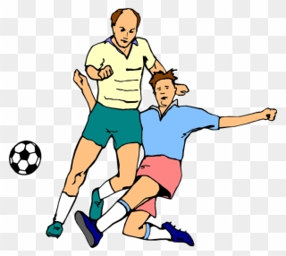 Free Stock Photo Illustration Of Playing - Men Playing Soccer Clip Art - Png Download