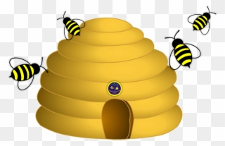 Bee Hive Clipart Yellow Bee - Bumble Bee Clip Art - Png Download
