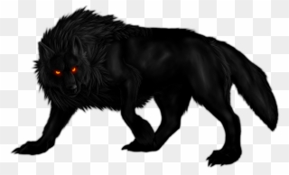 Black Big Bad Wolf Clipart - Black Werewolf Red Eyes - Png Download