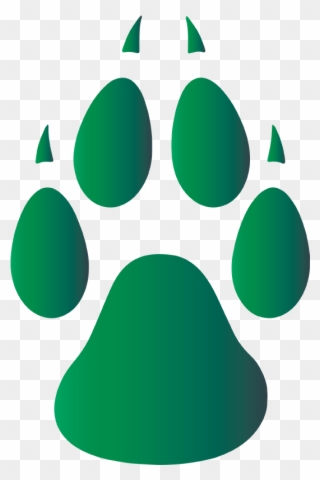 Paw Clipart Wolf - Unm Lobo Paw Print - Png Download