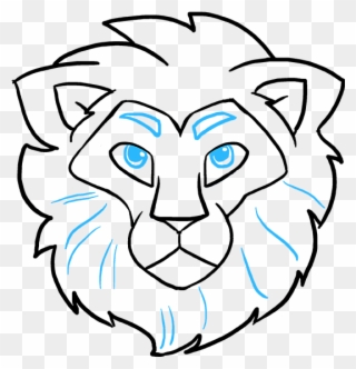 How To Draw Lion Head - Lion Head Drawing Easy Clipart