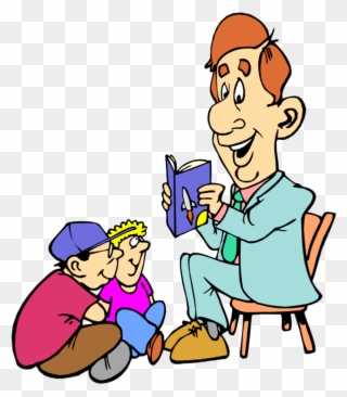 After-school Story Time - Teacher Reading To Students Clipart