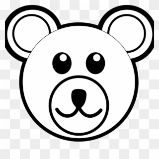 Small Size - Bear Face Colouring Pages Clipart