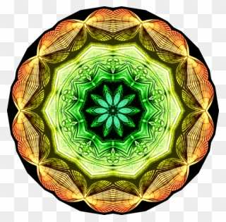 Symmetry Green Sphere - Fractal Art Clipart