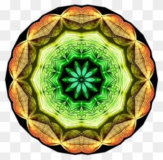 Symmetry Green Sphere - Fractal Art Clipart