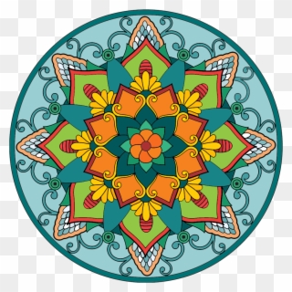 Mandala Coloring Pages - Mandala With Color Clipart