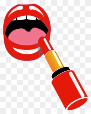 Lipstick Cosmetics Clip Art - Lipstick Lips Cartoon - Png Download