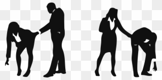 Male Sexually Harassing Female And A Female Sexually - Sexually Harassed Man Clipart