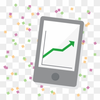 Ipad Displaying Line Graph With New Year's Confetti Clipart
