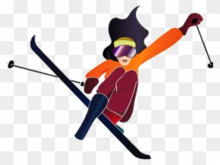 Skiing Clipart Transparent - Skier Flat Design Png