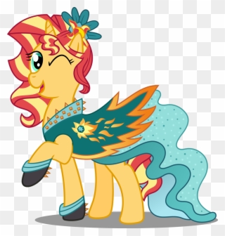 Pony Crystal Gala - Sunset Shimmer Dress Pony Clipart