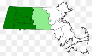 Map Of Massachusetts Highlighting Western Counties - Boston Massachusetts Map Outline Clipart