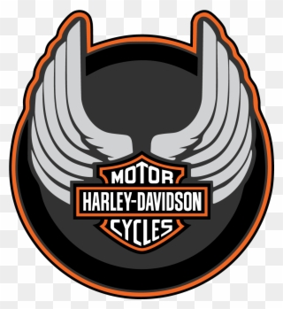 Harley Davidson Wings Round Logo Vector Decal Free - Logo Harley Davidson Png Clipart