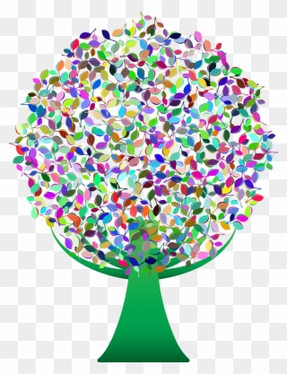 Clipart Prismatic Green Abstract Tree - Portable Network Graphics - Png Download