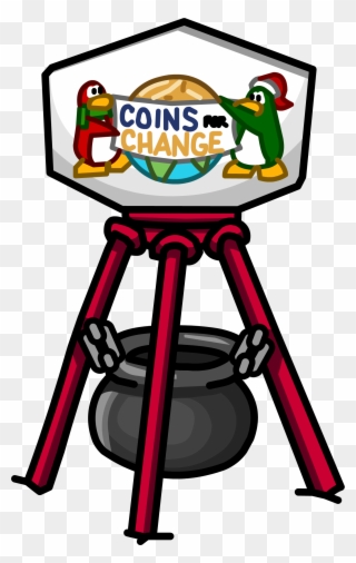 Coins For Change Donation Station - Club Penguin Change Penguin Clipart