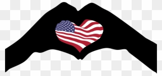 Big Image - Clip Art Heart Flag America - Png Download