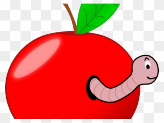 Apple Clipart Worm - Custom Red Apple With Worm Shower Curtain - Png Download