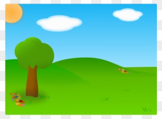 Clipart - Cartoon Landscape - Plain Clipart - Png Download