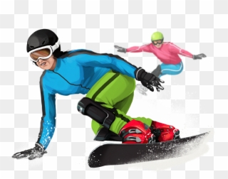 Each Race Between Two Riders Consists Of Two Runs - Skier Turns Clipart