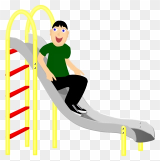 Slide In The Mountains, - Boy Playing Slide Clipart