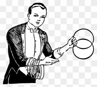 Free Linking Rings - Easy Drawings Of Magicians Clipart