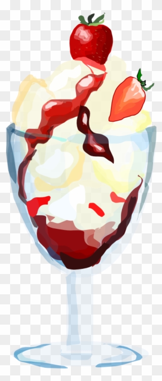Strawberry Sundae - Ice Cream Sundae Clipart Png Transparent Png