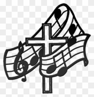 Musical Cross Embroidery Design Clipart