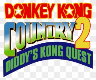 Donkey Kong Country 2 Diddy's Kong Quest Logo Clipart - Donkey Kong Country 2 Logo - Png Download
