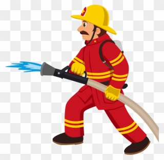 Cartoon Fireman - Fire Fighter Clipart Png Transparent Png