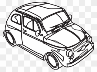 Clip Automotive Drawing Gangster - Clip Art Black And White Car - Png Download