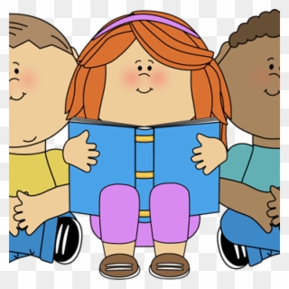 Children Reading Clipart Kids Reading Clip Art Kids - Reading Time Kids - Png Download