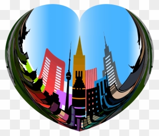 Heart Shaped Clipart Bright Blue - Heart City - Png Download
