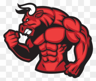 Printed Vinyl Bodybuilder Muscle - Red Bull Vector Png Clipart