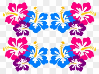 Beach Clipart Shirt - Hawaiian Flowers Clipart Border - Png Download