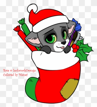 Christmas Lonewolf Chibi *base By Lockworkorange* - Chibi Christmas Bases Clipart